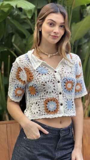 #YY25512-2 Cardigan Tejido Flores