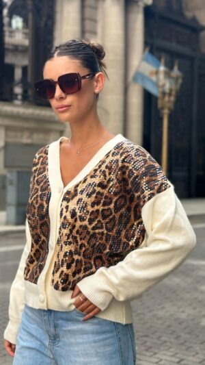 SD1 Saco Knit A. Print Lentejuelas